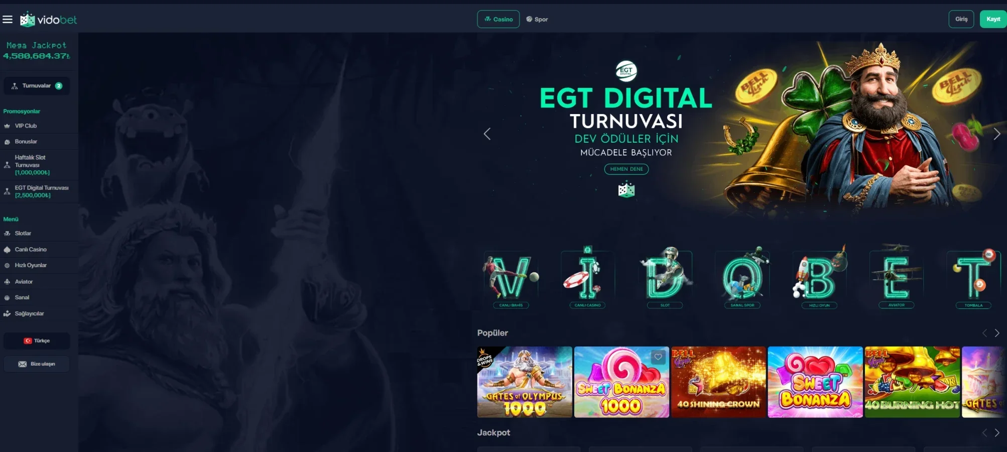 Vidobet ekran görüntüsü